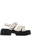 Hugo Boss Buckle-strap Suede Sandals In Multi