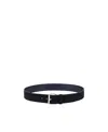 Hugo Boss Boss Ronnie Grained Leather Belt In Black