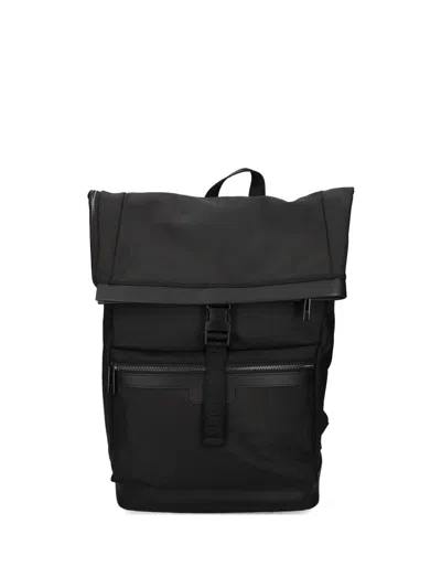 Hugo Boss Buckle-fastening Backpack In Black