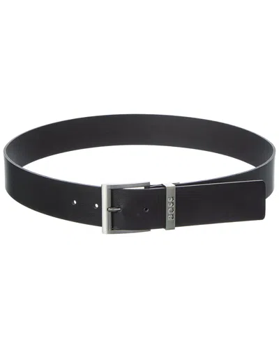 Hugo Boss Bud Leather Belt In Black