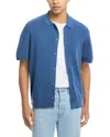 Hugo Boss Buno Button Polo In Medium Blue