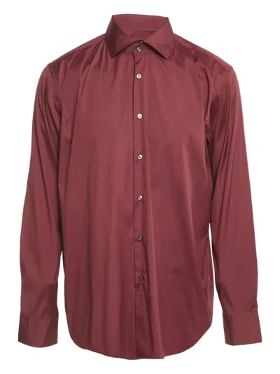 Pre-owned Hugo Boss Burgundy Shirt In Red