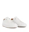 Hugo Boss Gary Tenn Mens Leather Low-top Trainers With Branded Lace Loop Nos In White