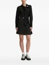 Hugo Boss Butterfly-pattern Tie-neck Blouse In Black