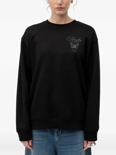 Hugo Boss Butterfly-print Sweatshirt In Black