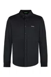 Hugo Boss Boss Button-down Collar Cotton Shirt In Black