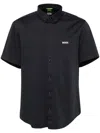 Hugo Boss B Motion Mens Regular-fit Shirt In Knitted Wrinkle-resistant Cotton In Blau