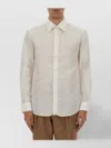 Hugo Boss Button-down Collar Shirt Semi-sheer Fabric In White