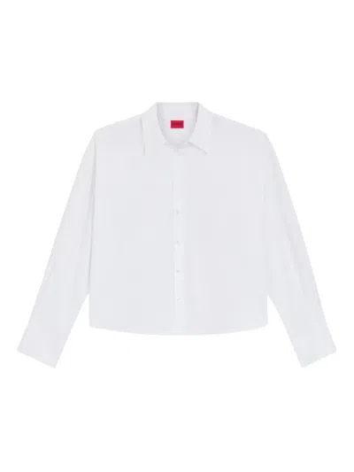 Hugo Boss Geknöpftes Cropped-hemd In White