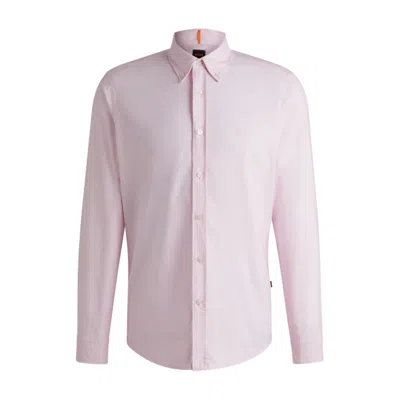 Hugo Boss Button-down Regular-fit Shirt In Oxford Cotton In Pink
