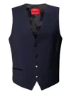 Hugo Boss Button-down Waistcoat In Blue