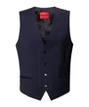Hugo Boss Button-down Waistcoat In Blue