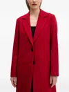 Hugo Boss Button-fastening Coat In Red