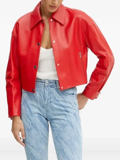 Hugo Boss Button-fastening Jacket In Red