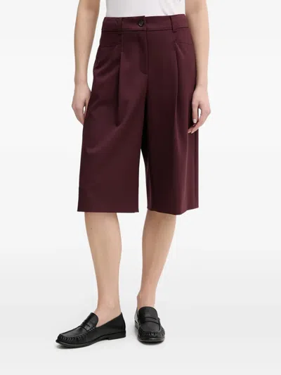 Hugo Boss Button-fastening Shorts In Burgundy