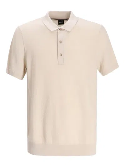 Hugo Boss Button-placket Polo Shirt In Neutral