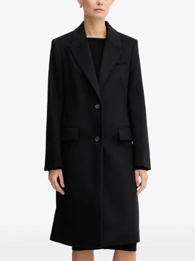 Hugo Boss Button Pocket Coat In Black