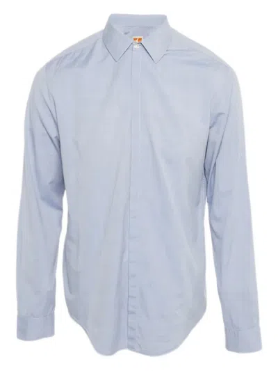 Pre-owned Hugo Boss Button Shirt In Blue