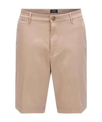 Hugo Boss Button Shorts In Nude