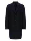 Hugo Boss Button Single-breasted Coat In Blue