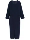 Hugo Boss Button-tab Midi Dress In Blue