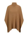 Hugo Boss Button Trimmed High Collar Cloak In Brown