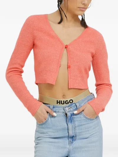 Hugo Boss Button-up Cardigan In Pink