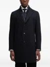 Hugo Boss Button-up Coat In Black