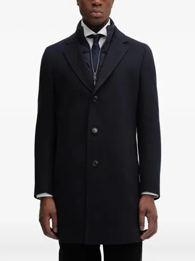 Hugo Boss Button-up Coat In Black