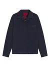Hugo Boss Mens Dark Blue Patch-pocket Long-sleeve Denim Shirt In Blue