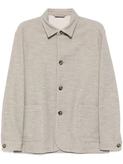 Hugo Boss Button-up Jacket In Neutrals