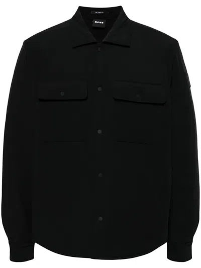 Hugo Boss Button-up Shirt Jacket In Black
