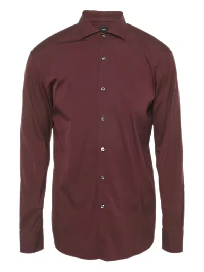 Pre-owned Hugo Boss Button-up Shirt In Red