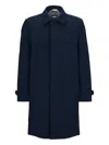 Hugo Boss Button-up Trenchcoat In Blue