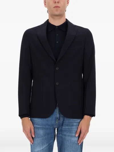 Hugo Boss Boss Classic Virgin Wool Jacket For Men In Blue