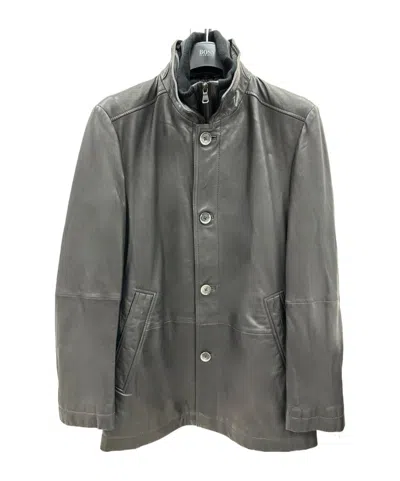 Hugo Boss Button Zipper Casual Jacket In Gray