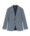 Hugo Boss Patterned Regular-fit Jacket In A Cotton Blend In Blue