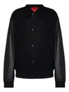 Hugo Boss Buttoned Bomber Jacket In Black