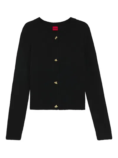 Hugo Boss Buttoned Cardigan In Black