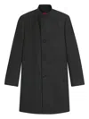 Hugo Boss Buttoned Coat In Black