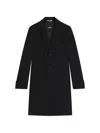 Hugo Boss Buttoned Coat In Black
