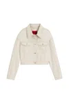 Hugo Boss Buttoned Crop-style Jacket In White
