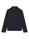 Hugo Boss Relaxed-fit Overshirt In A Wool Blend In Blue