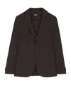 Hugo Boss Buttoned Patch-pocket Blazer In Brown