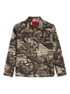 Hugo Boss Epoldo Long Sleeve Owl Print Button-front Shirt-jacket In Multi