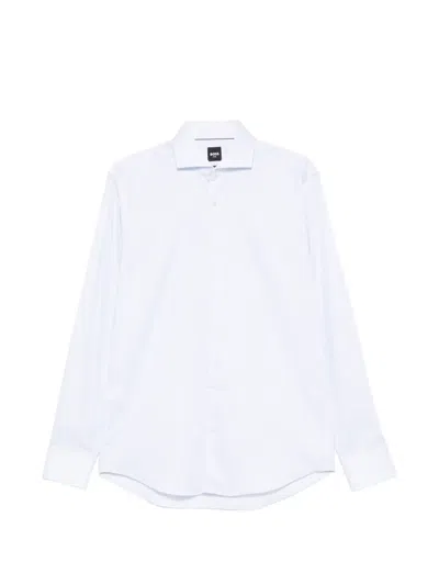 Hugo Boss Slim-fit Shirt In Cotton-blend Poplin In White