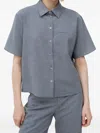 Hugo Boss Buttoned Short-sleeve Shirt In Gray