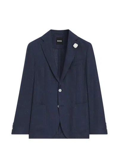 Hugo Boss Buttoned Single-breasted Blazer In Blue