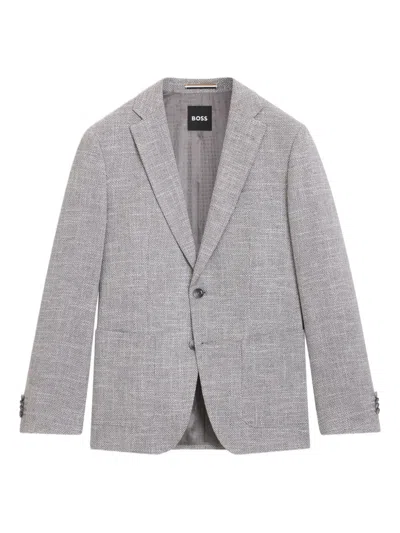 Hugo Boss Buttoned Single-breasted Blazer In Gray