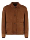 Hugo Boss Regular-fit Jacket In Nappalan Suede In Brown